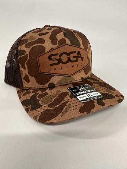 SOGA Genuine Leather Patch Caps