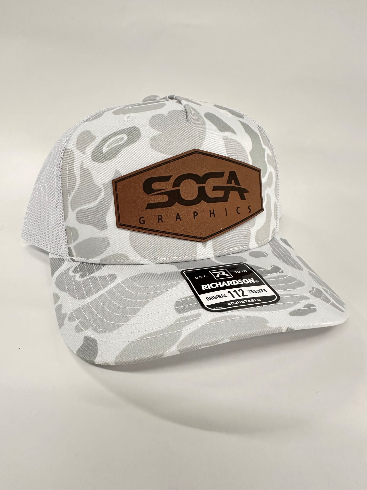 SOGA Genuine Leather Patch Caps