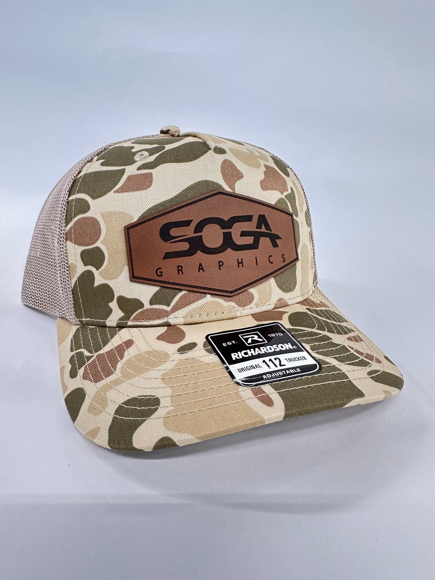 SOGA Genuine Leather Patch Caps