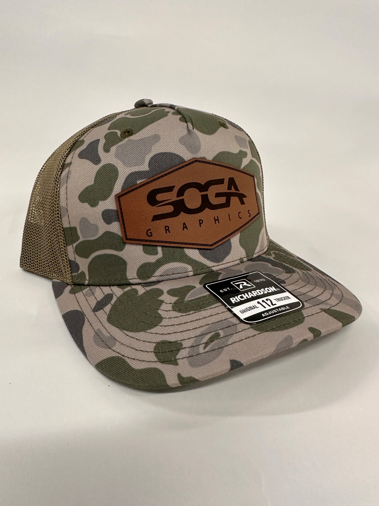 SOGA Genuine Leather Patch Caps