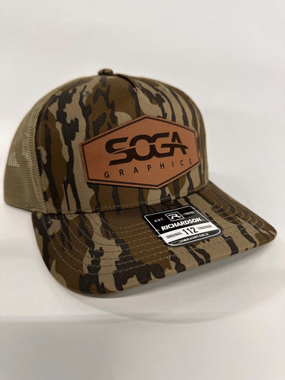SOGA Genuine Leather Patch Caps