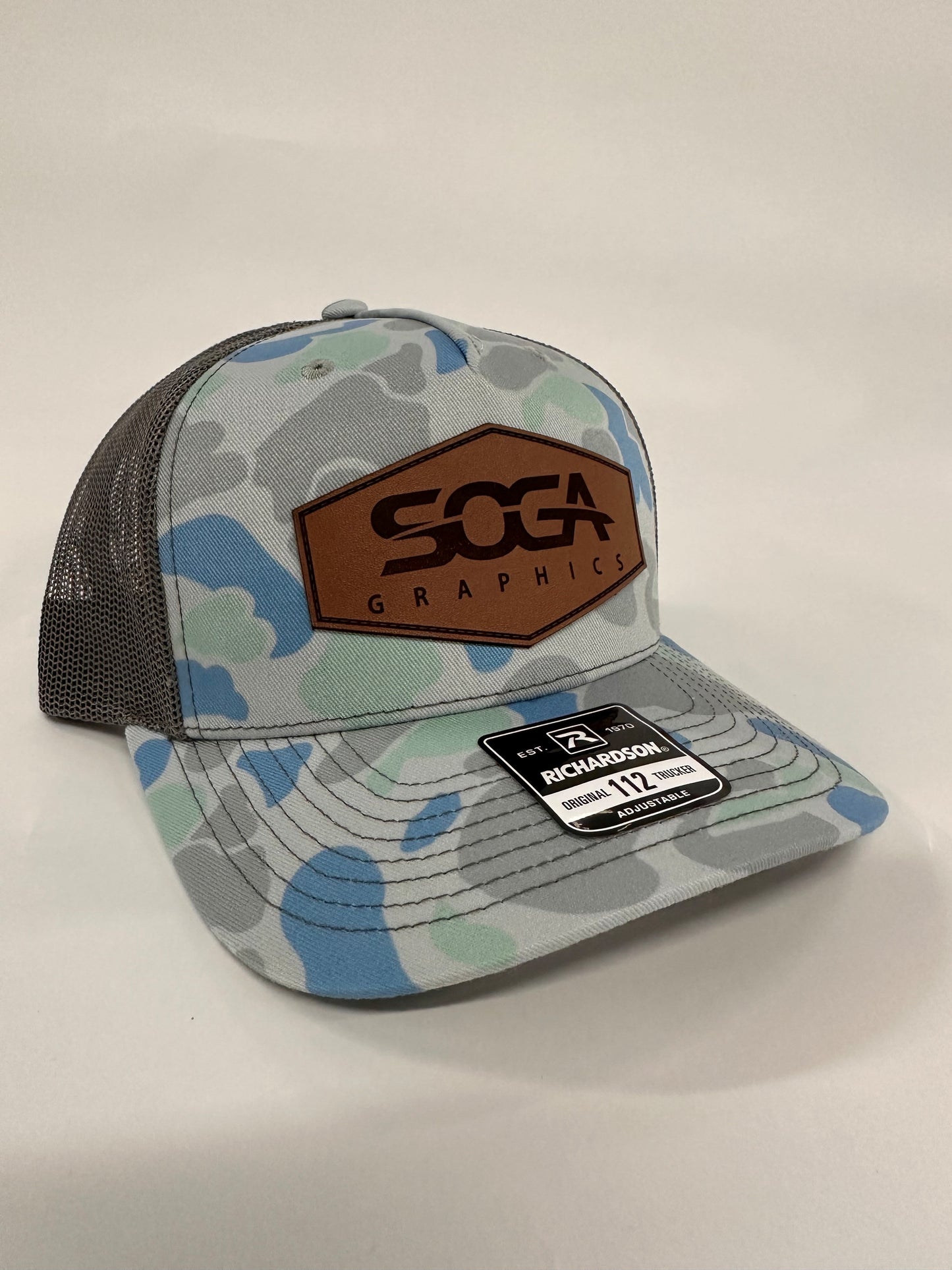 SOGA Genuine Leather Patch Caps