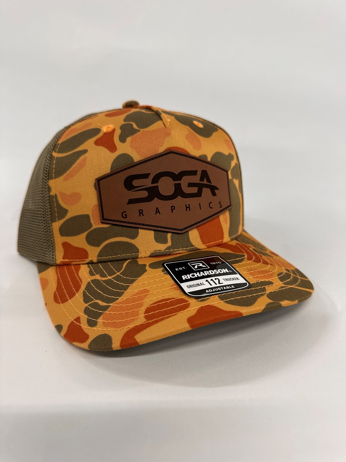 SOGA Genuine Leather Patch Caps