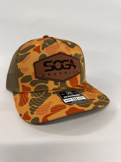 SOGA Genuine Leather Patch Caps