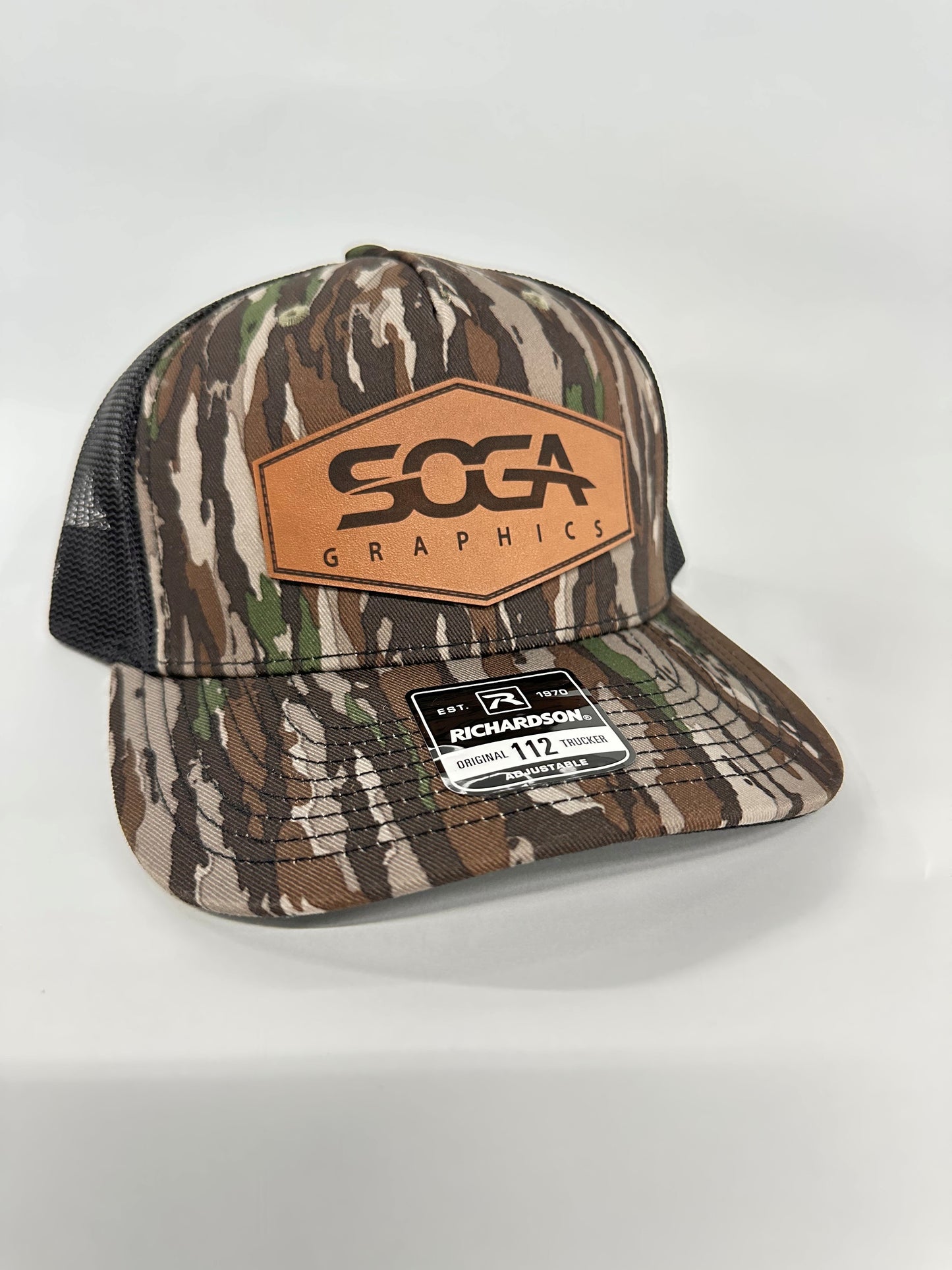 SOGA Genuine Leather Patch Caps
