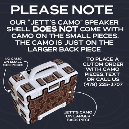 "Jett's Camo" - Custom Speaker Shell for Turtlebox or Ecoxgear Defender